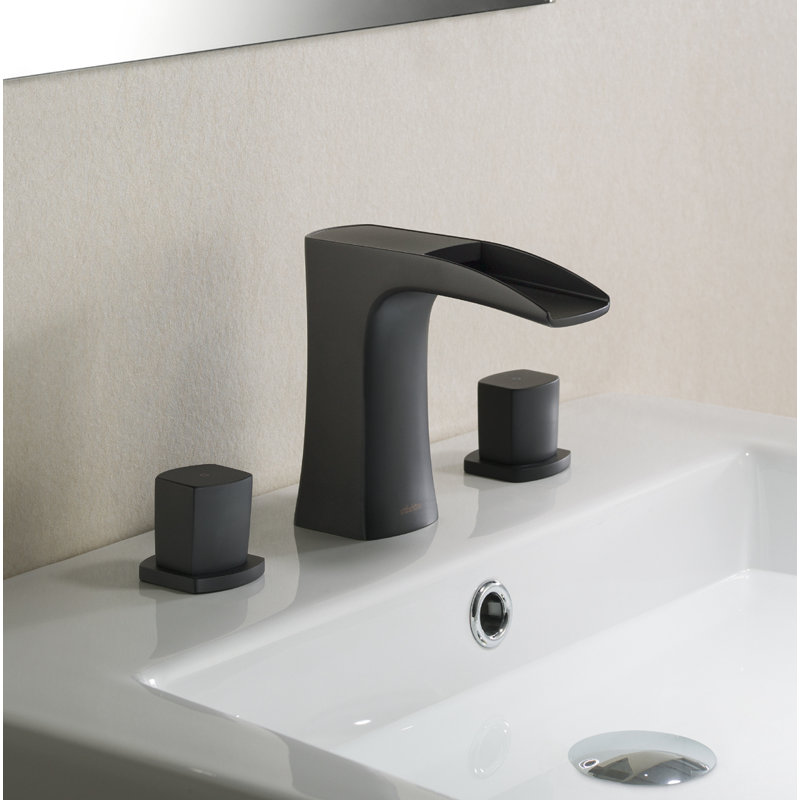 dCOR design Cascade Stufurhome Widespread Bathroom Faucet with Drain